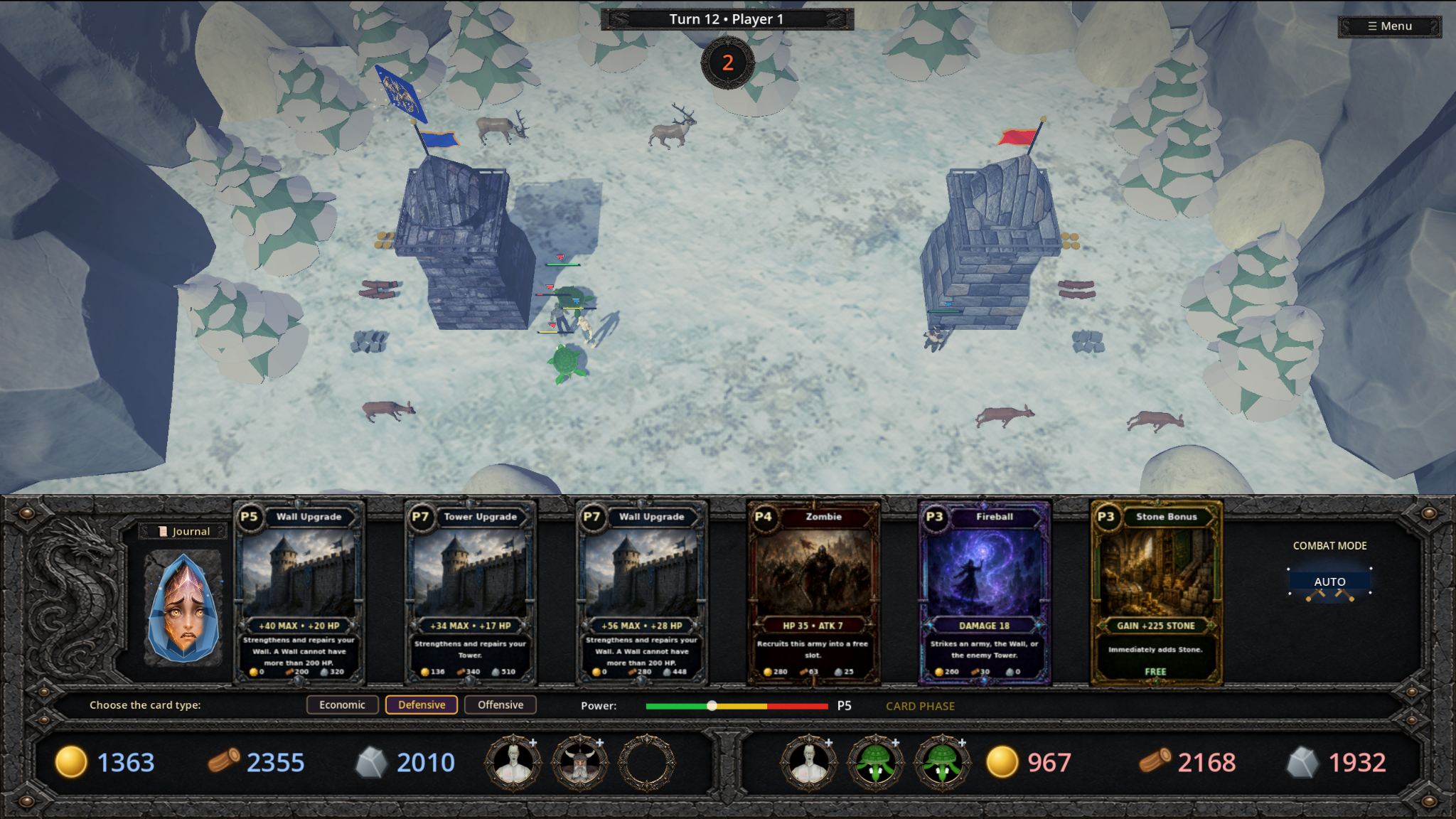 Card phase gameplay