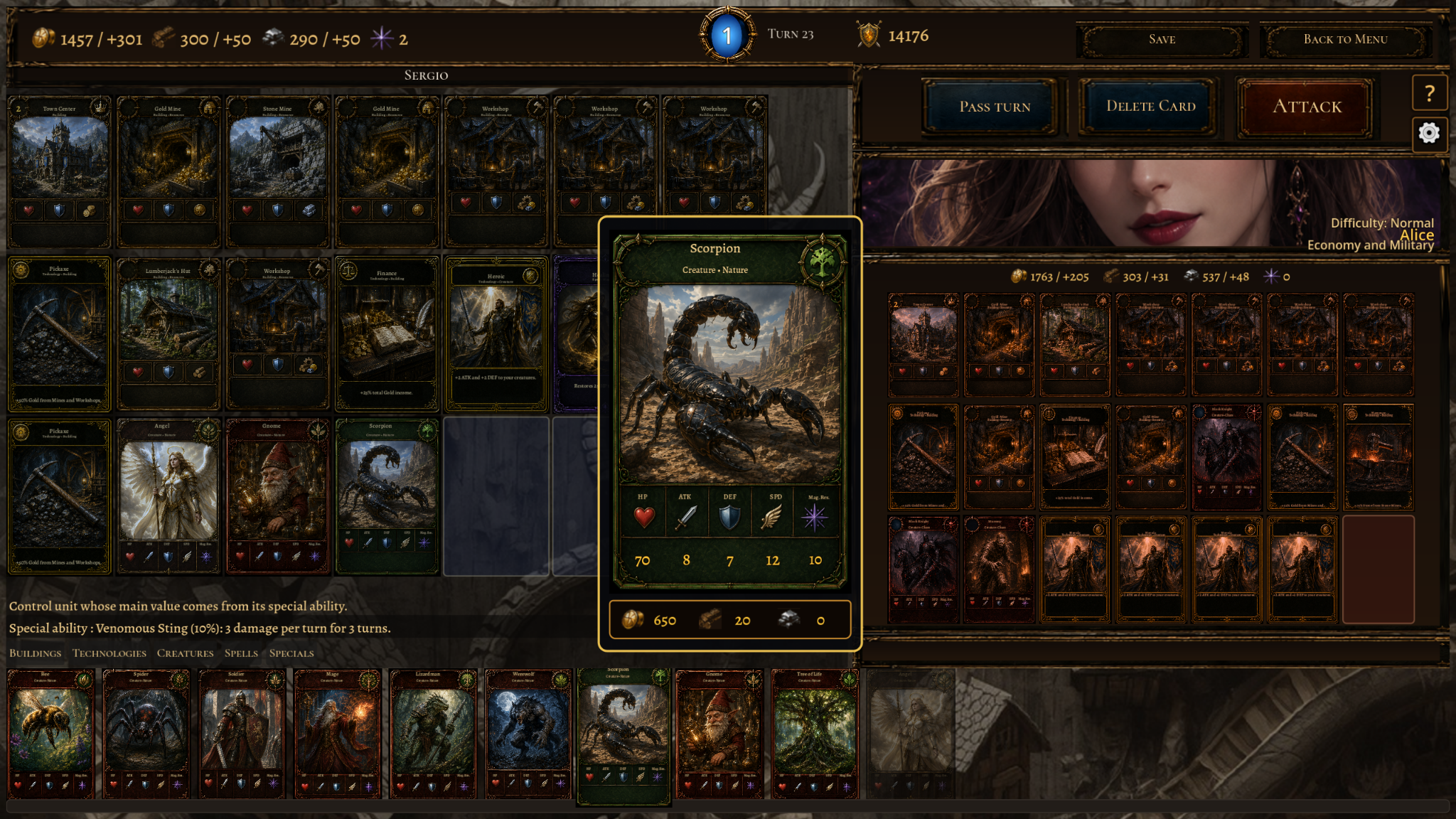 Ultimate Cards of War creature card